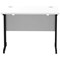 Impulse 1000mm Slim Rectangular Desk, Black Cantilever Leg, White