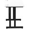 Impulse 1000mm Slim Rectangular Desk, Black Cantilever Leg, White