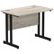 Impulse 1000mm Slim Rectangular Desk, Black Cantilever Leg, Grey Oak