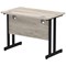 Impulse 1000mm Slim Rectangular Desk, Black Cantilever Leg, Grey Oak