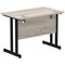 Impulse 1000mm Slim Rectangular Desk, Black Cantilever Leg, Grey Oak