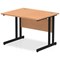 Impulse 1000mm Rectangular Desk, Black Cantilever Leg, Oak