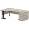 Impulse 1600mm Corner Desk with 800mm Desk High Pedestal, Left Hand, Black Cantilever Leg, Grey Oak