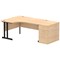 Impulse 1600mm Corner Desk with 800mm Desk High Pedestal, Left Hand, Black Cantilever Leg, Maple