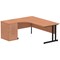 Impulse 1800mm Corner Desk with 600mm Desk High Pedestal, Left Hand, Black Cantilever Leg, Beech Impulse 1800mm Corner Desk with 600mm Desk High Pedestal, Left Hand, Black Cantilever Leg, Beech