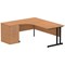 Impulse 1800mm Corner Desk with 600mm Desk High Pedestal, Left Hand, Black Cantilever Leg, Oak