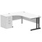 Impulse 1800mm Corner Desk with 600mm Desk High Pedestal, Left Hand, Black Cantilever Leg, White Impulse 1800mm Corner Desk with 600mm Desk High Pedestal, Left Hand, Black Cantilever Leg, White
