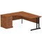 Impulse 1800mm Corner Desk with 600mm Desk High Pedestal, Left Hand, Black Cantilever Leg, Walnut