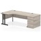 Impulse 1800mm Corner Desk with 800mm Desk High Pedestal, Left Hand, Black Cantilever Leg, Grey Oak