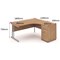 Impulse 1800mm Corner Desk with 800mm Desk High Pedestal, Left Hand, Black Cantilever Leg, Grey Oak