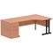 Impulse 1600mm Corner Desk with 800mm Desk High Pedestal, Right Hand, Black Cantilever Leg, Black