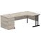Impulse 1600mm Corner Desk with 800mm Desk High Pedestal, Right Hand, Black Cantilever Leg, Grey Oak