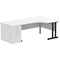 Impulse 1600mm Corner Desk with 800mm Desk High Pedestal, Right Hand, Black Cantilever Leg, White