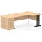 Impulse 1800mm Corner Desk, Right Hand, Black Cantiever Leg, Maple, With 800mm Deep Desk High Pedestal