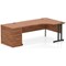 Impulse 1800mm Corner Desk, Right Hand, Black Cantiever Leg, Walnut, With 800mm Deep Desk High Pedestal