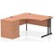 Impulse 1400mm Corner Desk with 600mm Desk High Pedestal, Left Hand, Black Cantilever Leg, Beech