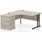 Impulse 1400mm Corner Desk with 600mm Desk High Pedestal, Left Hand, Black Cantilever Leg, Grey Oak