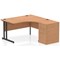 Impulse 1400mm Corner Desk with 600mm Desk High Pedestal, Right Hand, Black Cantilever Leg, Oak