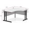 Impulse 1400mm Corner Desk with 800mm Desk High Pedestal, Right Hand, Black Cantilever Leg, White