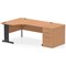 Impulse 1600mm Corner Desk, Left Hand, Black Cable Managed Leg, Oak, With 800mm Deep Desk High Pedestal