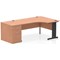 Impulse 1600mm Corner Desk, Right Hand, Black Cable Managed Leg, Beech, With 800mm Deep Desk High Pedestal