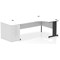 Impulse 1800mm Corner Desk, Right Hand, Black Cable Managed Leg, White, With 800mm Deep Desk High Pedestal