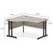 Impulse 1400mm Corner Desk with 600mm Desk High Pedestal, Left Hand, Black Cable Managed Leg, Grey Oak