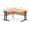 Impulse 1400mm Corner Desk with 600mm Desk High Pedestal, Left Hand, Black Cable Managed Leg, Maple