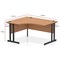 Impulse 1400mm Corner Desk with 600mm Desk High Pedestal, Left Hand, Black Cable Managed Leg, Oak
