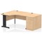 Impulse 1400mm Corner Desk with 800mm Desk High Pedestal, Left Hand, Black Cable Managed Leg, Maple