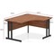 Impulse 1400mm Corner Desk with 600mm Desk High Pedestal, Right Hand, Black Cable Managed Leg, Walnut