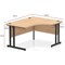 Impulse 1400mm Corner Desk with 800mm Desk High Pedestal, Right Hand, Black Cable Managed Leg, Maple