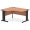 Impulse 1400mm Corner Desk, Left Hand, Black Cable Managed Leg, Beech