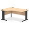 Impulse 1600mm Corner Desk, Left Hand, Black Cable Managed Leg, Maple