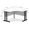 Impulse 1200mm Corner Desk, Black Cable Managed Leg, White