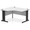 Impulse 1400mm Corner Desk, Left Hand, Black Cable Managed Leg, White