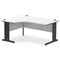 Impulse 1600mm Corner Desk, Left Hand, Black Cable Managed Leg, White
