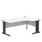 Impulse 1800mm Corner Desk, Right Hand, Black Cable Managed Leg, White