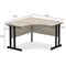 Impulse 1200mm Corner Desk, Black Cable Managed Leg, Grey Oak