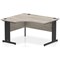 Impulse 1400mm Corner Desk, Left Hand, Black Cable Managed Leg, Grey Oak