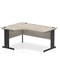Impulse 1600mm Corner Desk, Left Hand, Black Cable Managed Leg, Grey Oak