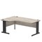 Impulse 1800mm Corner Desk, Left Hand, Black Cable Managed Leg, Grey Oak