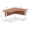 Impulse 1400mm Corner Desk with 600mm Desk High Pedestal, Right Hand, White Cable Managed Leg, Walnut