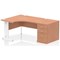 Impulse 1400mm Corner Desk with 800mm Desk High Pedestal, Left Hand, White Cable Managed Leg, Beech