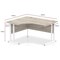 Impulse 1400mm Corner Desk with 800mm Desk High Pedestal, Left Hand, White Cable Managed Leg, Grey Oak