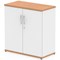 Impulse Two-Tone Low Cupboard, 1 Shelf, 800mm High, Oak and White Impulse Two-Tone Low Cupboard, 1 Shelf, 800mm High, Oak and White