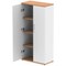 Impulse Two-Tone Tall Cupboard, 3 Shelves, 1600mm High, Oak and White