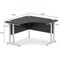 Impulse 1200mm Corner Desk, Silver Cantilever Leg, Black