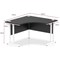 Impulse 1200mm Corner Desk, White Cable Managed Leg, Black