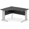 Impulse 1400mm Corner Desk, Left Hand, Silver Cable Managed Leg, Black